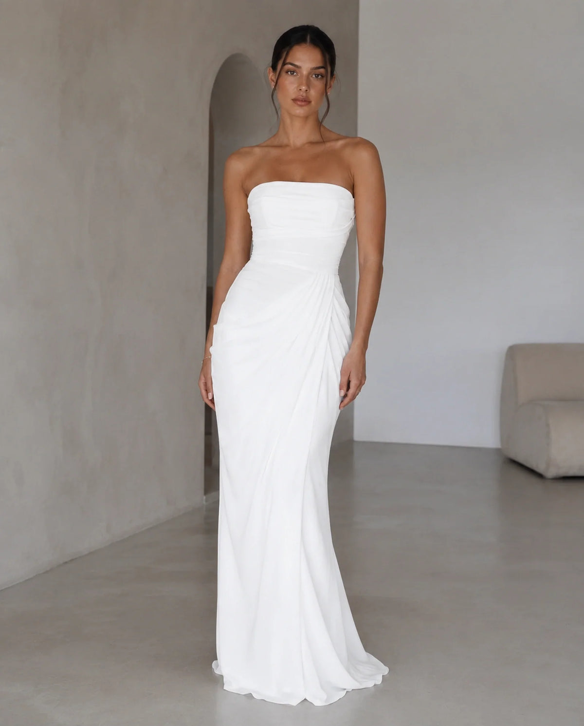 Close-up of the fabric and finish of a Levarallen dress